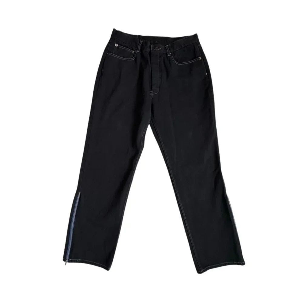 Assembly Black Denim Jeans Button Fly Side Zipper Gorpcore - Picture 11 of 11